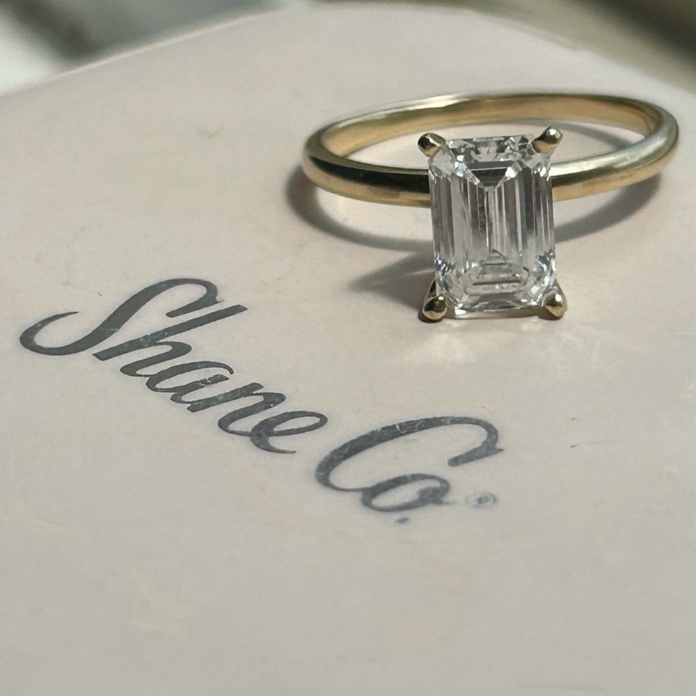 Gold Emerald-Cut Diamond Ring